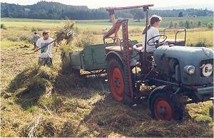 Heu und Traktor
